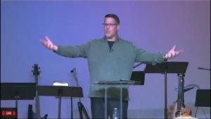 Pastor Josh White preaching at Grace Bible Church